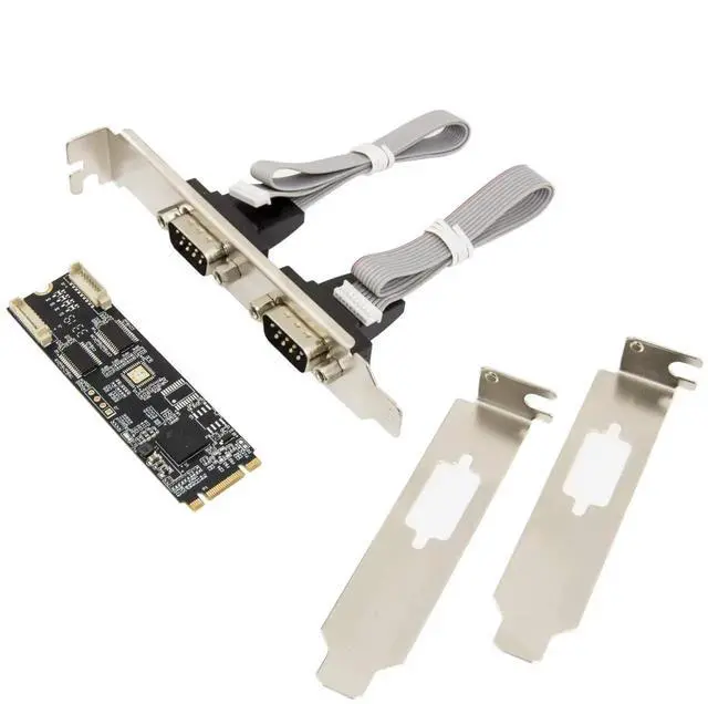 Alt view image 5 of 5 - 2Port RS232 DB9 Serial M.2 B+M Key Controller Card, SIADA15069