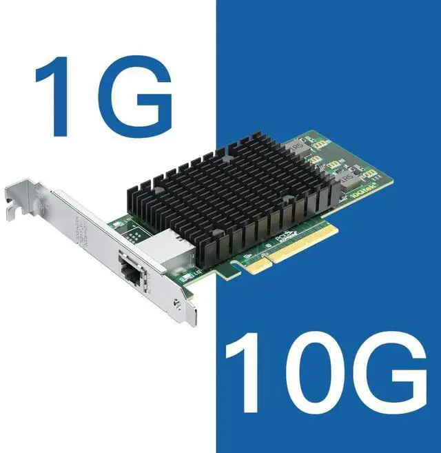 Alt view image 3 of 7 - 10Gb RJ45 PCIE Network Card NIC, Single Port, PCIE X8, Intel X540BT2 Chip, Comparable to Intel X540T1, Converged Ethernet Adapter for Windows/Linux/VMware