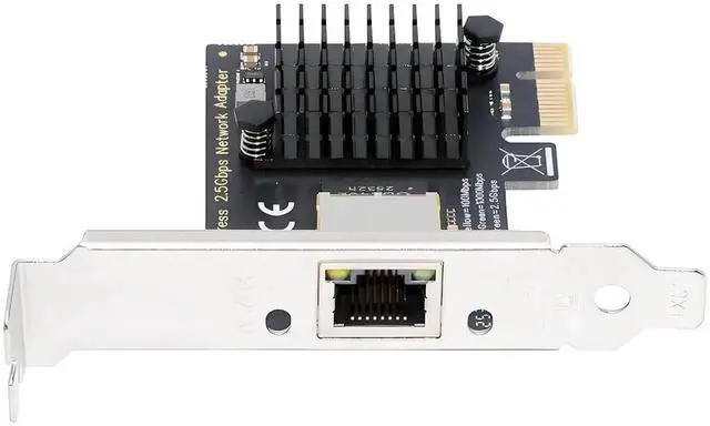 Main image of 2.5Gbps 2500Mbps to PCIE 1X Ethernet Adapter, Gigabit 1000Mbps LAN Cable Converter for Desktop Motherboard