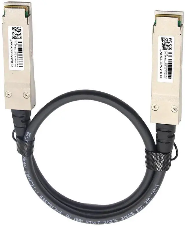 Alt view image 4 of 4 - 200G QSFP56 DAC Cable, 0.5m Passive Twinax Copper, 200GBASE-CR4 PAM4, Compatible with NVIDIA/Mellanox MCP1650-V00AE30, QSFP56 to QSFP56 Direct Attach Ethernet Cable for Data Center Switch Server
