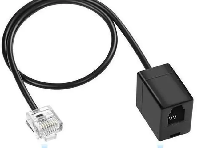 Main image of RJ11 6P4C Female to RJ45 8P8C Male Converter Cable, RJ45 to RJ11 Phone Line Adapter Compatible with TP-Link, ZTE, Netgear, D-Link ADSL Modem Router, Landline Phone Fax