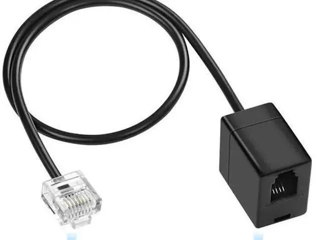 Alt view image 4 of 4 - RJ11 6P4C Female to RJ45 8P8C Male Converter Cable, RJ45 to RJ11 Phone Line Adapter Compatible with TP-Link, ZTE, Netgear, D-Link ADSL Modem Router, Landline Phone Fax