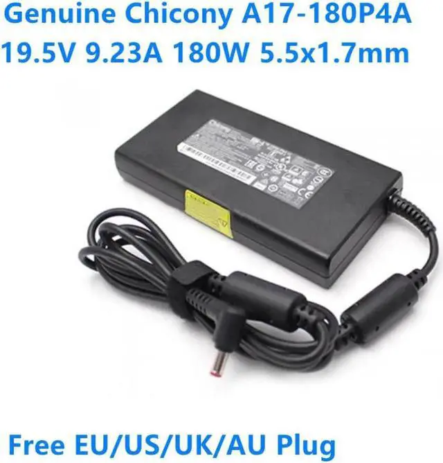 Alt view image 3 of 3 - 180W 19.5V 9.23A AC Adapter Charger Replacement for Chicony A17-180P4A A180A056P, 5.5x1.7mm DC Plug Compatible with Acer Nitro AN515-55 Predator Gaming Laptop Power Supply