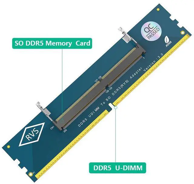 Alt view image 4 of 7 - DDR5 SO-DIMM to Desktop U-DIMM Memory Adapter Card, Support 5600MHz Laptop DDR5 RAM Converter Riser Card Memory Tester for Intel AMD DDR5 Motherboard