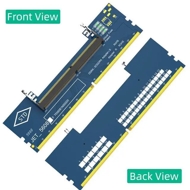 Alt view image 4 of 7 - SO DIMM to DDR4 Adapter Card, Laptop DDR4 Memory to Desktop Memory Converter Card, Full Frequency 2133/2400/2666/3200MHz Memory Tester Adapter for DDR4 SO-DIMM RAM Conversion & Detection