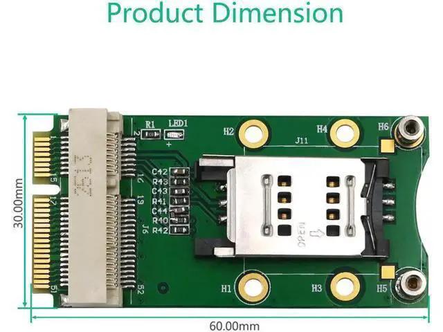 Alt view image 6 of 6 - Mini PCI-E to Mini PCI-E Riser Expansion Adapter Card with SIM Card Slot, Compatible with Quectel Fibocom Huawei SIMCom 3G 4G LTE WWAN GPS Cellular Modem Module for Industrial PC Gateway Desktop