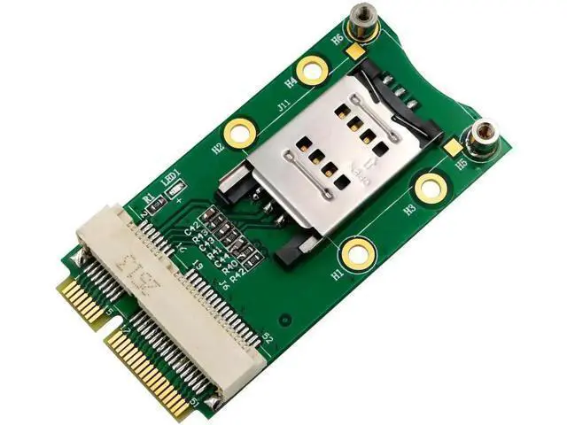 Alt view image 2 of 6 - Mini PCI-E to Mini PCI-E Riser Expansion Adapter Card with SIM Card Slot, Compatible with Quectel Fibocom Huawei SIMCom 3G 4G LTE WWAN GPS Cellular Modem Module for Industrial PC Gateway Desktop