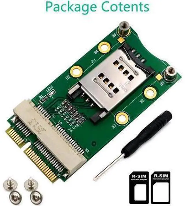 Main image of Mini PCI-E to Mini PCI-E Riser Expansion Adapter Card with SIM Card Slot, Compatible with Quectel Fibocom Huawei SIMCom 3G 4G LTE WWAN GPS Cellular Modem Module for Industrial PC Gateway Desktop