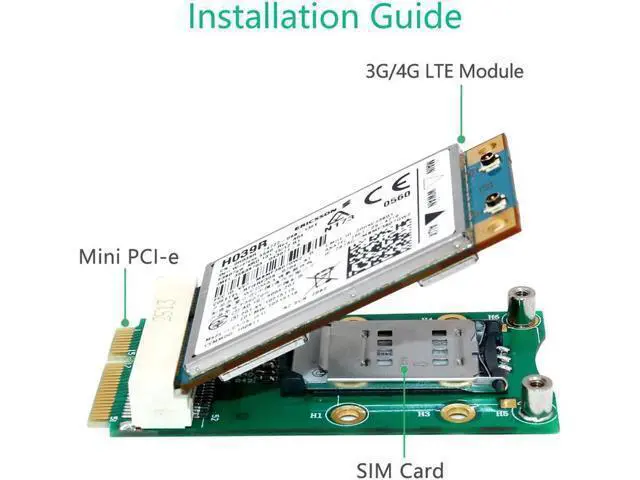 Alt view image 5 of 6 - Mini PCI-E to Mini PCI-E Riser Expansion Adapter Card with SIM Card Slot, Compatible with Quectel Fibocom Huawei SIMCom 3G 4G LTE WWAN GPS Cellular Modem Module for Industrial PC Gateway Desktop