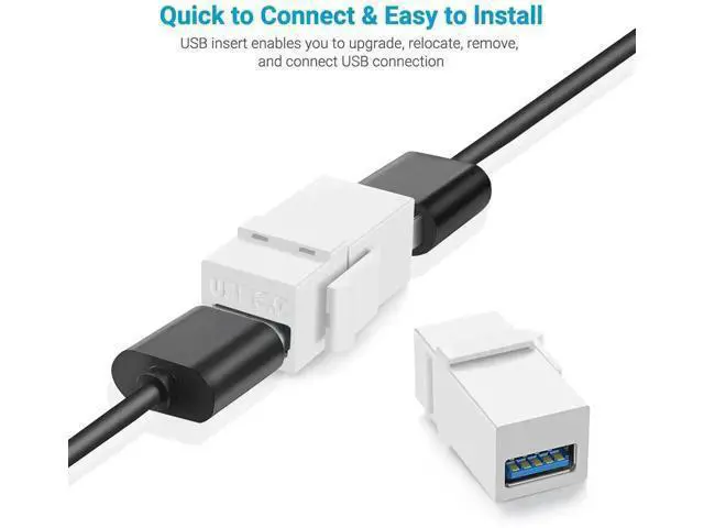Alt view image 7 of 7 - USB 3.0 Keystone Jack Inserts, Snap-In Insert Module for Keystone Wall Plates, 5 Pack