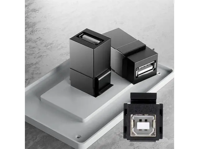 Alt view image 3 of 7 - USB 2.0 Keystone Insert, Type A Female to Type B Female Coupler Jack, Snap-In Connector for Keystone Wall Plates & Panels