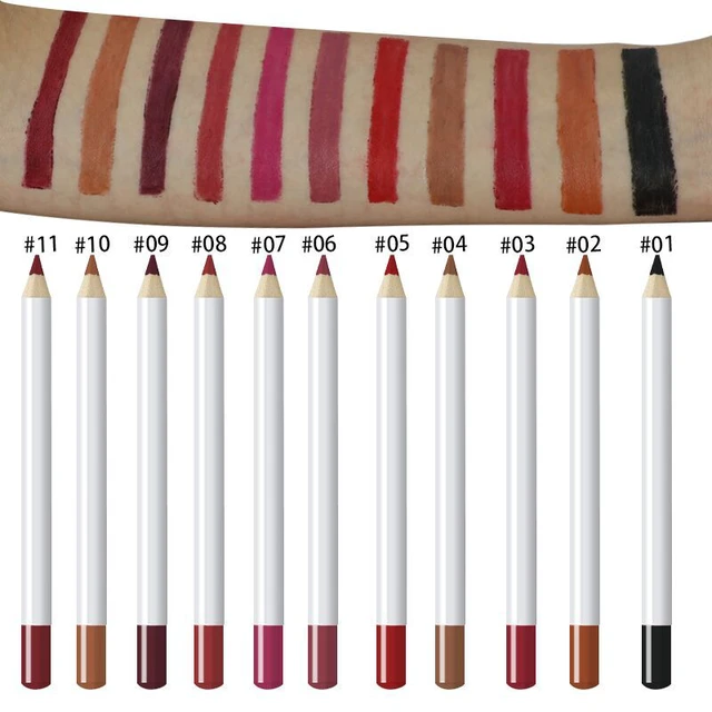 Alt view image 2 of 5 - Aomoproing Wood Lip Liner Pencil, 22 Shades Creamy Texture Smooth Matte Lip Liner, Easy Coloring for Fuller Lips Makeup, 11 Wine Red Waterproof Matte Cosmetic Makeup Pencil 02 Warm Nude Brown