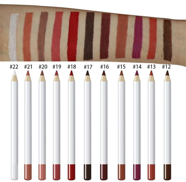 Alt view image 3 of 5 - Aomoproing Wood Lip Liner Pencil, 22 Shades Creamy Texture Smooth Matte Lip Liner, Easy Coloring for Fuller Lips Makeup, 11 Wine Red Waterproof Matte Cosmetic Makeup Pencil 02 Warm Nude Brown