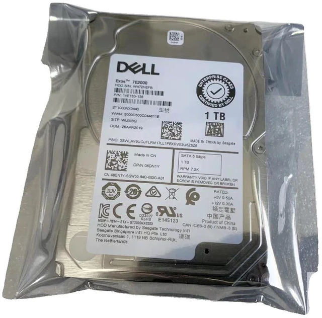Main image of ST1000NX0443 1TB 2.5" SATA 6Gb/s 7200RPM 64MB Cache Internal Server Hard Drive, Replacement for Dell 08DN1Y 8DN1Y