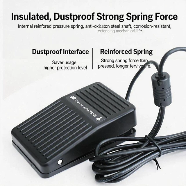 Alt view image 5 of 6 - Aomoproing USB Foot Switch Programmable HID, 1-Pedal Macro Controller for Gaming, Anti-Slip Heavy Duty Foot Pedal for PC MMO FPS Keyboard, Game Assistant, Streamer
