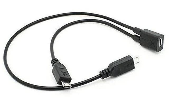 Alt view image 2 of 7 - Micro USB Y Splitter Cable 1 to 2, 8 inch 20.5cm Dual Output Charging Extension Cord, 2A for Android Phone, Power Bank, Tablet, Charge Two Devices at Once, Black
