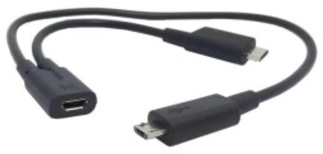 Alt view image 4 of 7 - Micro USB Y Splitter Cable 1 to 2, 8 inch 20.5cm Dual Output Charging Extension Cord, 2A for Android Phone, Power Bank, Tablet, Charge Two Devices at Once, Black