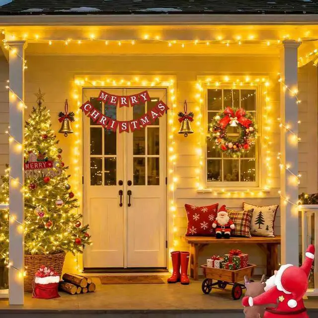 Alt view image 2 of 7 - JAYSUING 200 LED Christmas Lights Indoor Outdoor, Connectable Warm White Christmas Tree Lights Clear Wire, 66 Ft Twinkle Fairy String Light Plug in for Bedroom Wedding Xmas Tree Decorations