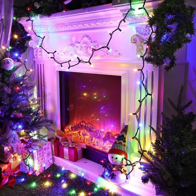 Alt view image 6 of 7 - JAYSUING Christmas Lights -2 Pack Total 43FT 200 Count Conectable Waterproof String Lights Brighter Detachable Plug-in Lights Indoor & Outdoor for Christmas Decoration(Mulitcolor)