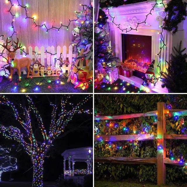 Alt view image 7 of 7 - JAYSUING Christmas Lights -2 Pack Total 43FT 200 Count Conectable Waterproof String Lights Brighter Detachable Plug-in Lights Indoor & Outdoor for Christmas Decoration(Mulitcolor)