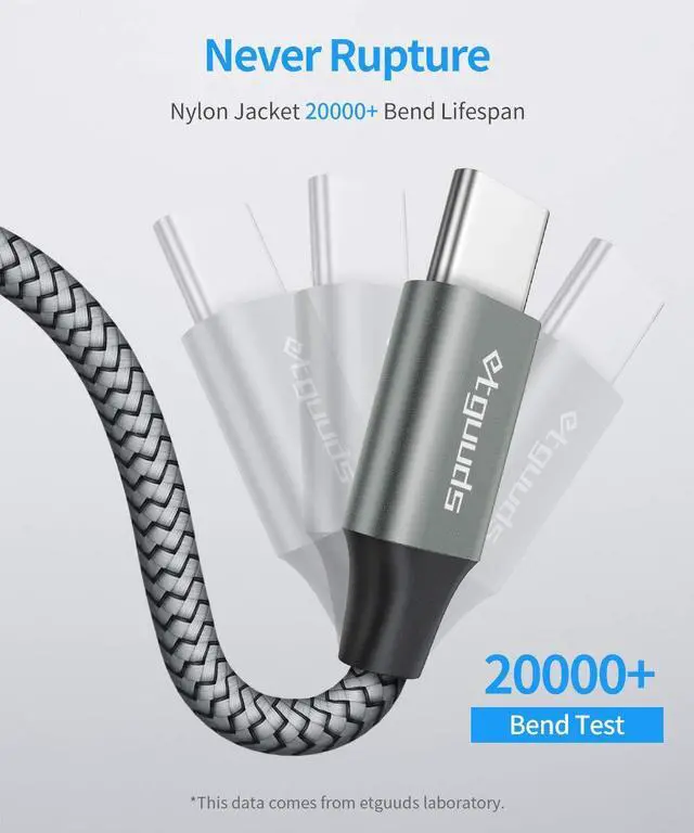 Alt view image 5 of 7 - USB A to USB C Cable 5-Pack (3/3/6/6/10 ft), Fast Charging Type C Charger Cord for iPhone 17 16 15 Pro Max Plus Air, Samsung Galaxy S25 S24 S23 S22 S21 S20 A56 A17 A16, Pixel, Moto G, Gray