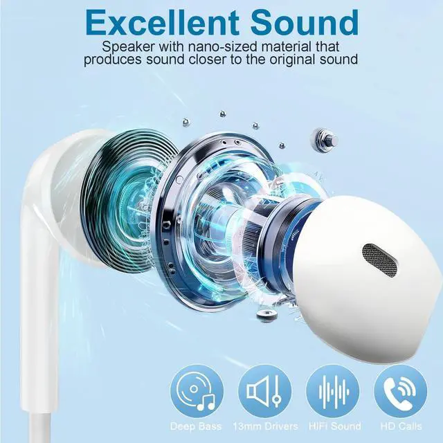 Alt view image 3 of 7 - 2 Packs USB C Headphones for iPhone 17/16/15 Earbuds, Type C Earphones with Mic & Remote Control Noise Cancelling for iPhone 17 16 15 Pro Max Plus, iPad Pro, Galaxy S25/S24/Ultra Note 10/20 and More