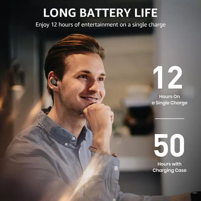 Alt view image 3 of 7 - JAYSUING T6 Wireless Earbuds, Bluetooth Ear Buds, Stereo Sound in Ear Headphones, 50 Hours Playtime, AI Clear Call, Wireless Charging Case, APP Customizable EQs, IPX8 Waterproof Earphones