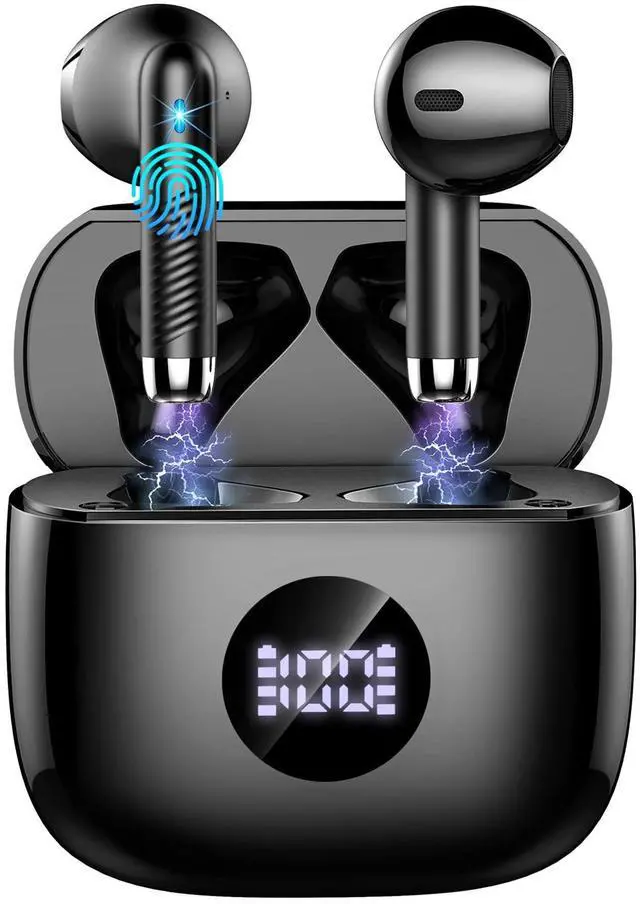 Main image of Wireless Earbuds, Bluetooth 5.4 Ear Buds LED Power Display Headphones Bass Stereo, Bluetooth Earbuds in-Ear Noise Cancelling Mic, 40H Playback Mini Case IP7 Waterproof Sports Earphones for Android iOS