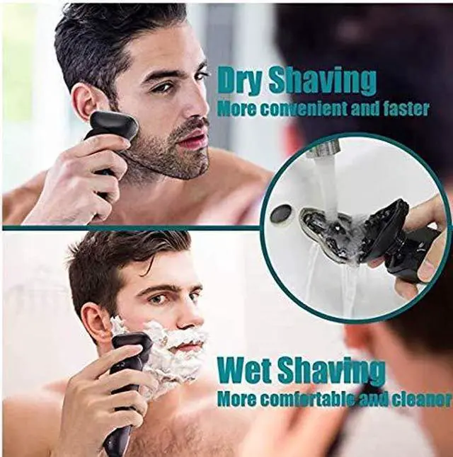 Alt view image 3 of 6 - Electric Razor for Men - Rechargeable Electric Shaver for Men, Waterproof Wet Dry Cordless Razor with Nose Hair Trimmer and Sideburns Trimmer