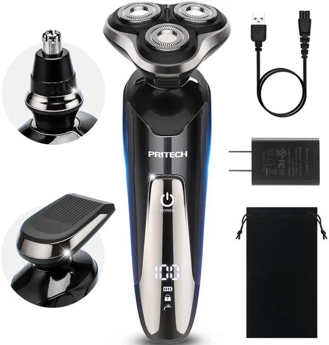 Main image of Electric Razor for Men - Rechargeable Electric Shaver for Men, Waterproof Wet Dry Cordless Razor with Nose Hair Trimmer and Sideburns Trimmer