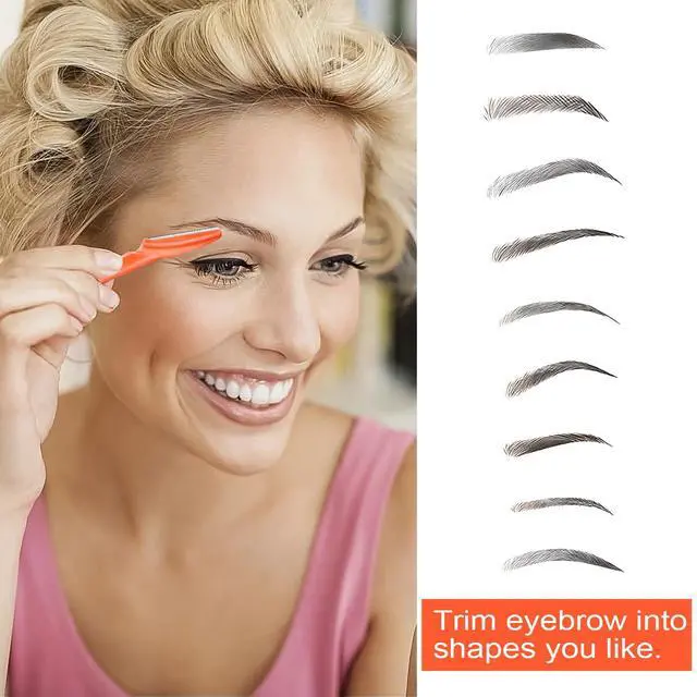 Alt view image 7 of 7 - 12 Pcs Orange-red Eyebrow Razors, Face Razors Multipurpose, Exfoliating Dermaplaning Tools, Eyebrow Trimmers Shaver with Protective Cover, Facial Hair Removal for Women Men Body Use