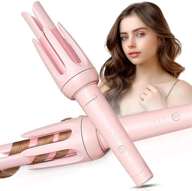 Main image of Auto Hair Curler, Automatic Curling Iron with 4 Temperature & 3 Timer, Automatic Shut-Off, Anti-Scald, Anti-Tangle Rotating Curling Wand for Hair Styling, Pink