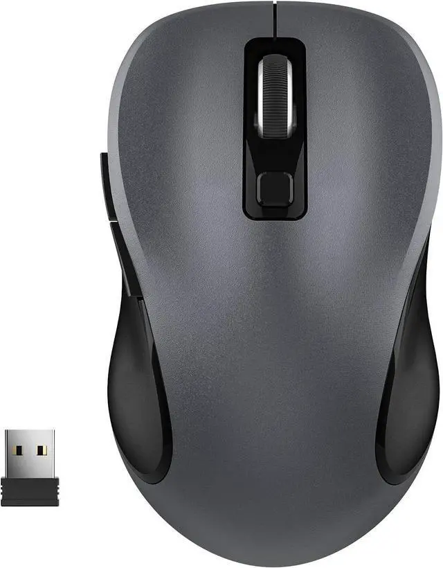 Main image of WisFox 2.4G Wireless Mouse for Laptop, Ergonomic Computer Mouse with USB Receiver and 3 Adjustable Levels, 6 Button Wireless Mice for Windows Mac PC Notebook (Grey)