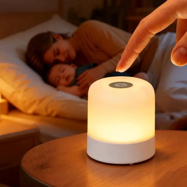 Alt view image 5 of 7 - JAYSUING Portable Baby Night Light, 2400mAh, 3 Color Egg Lights for Nursery, Rechargeable Small LED Lamp, Dimmable Touch Nightlight for Newborn, Toddler, Kids, Adults