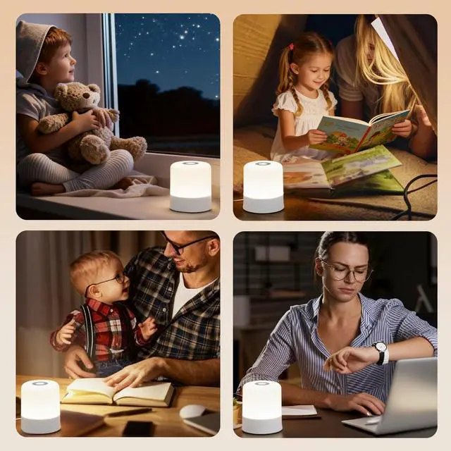 Alt view image 7 of 7 - JAYSUING Portable Baby Night Light, 2400mAh, 3 Color Egg Lights for Nursery, Rechargeable Small LED Lamp, Dimmable Touch Nightlight for Newborn, Toddler, Kids, Adults