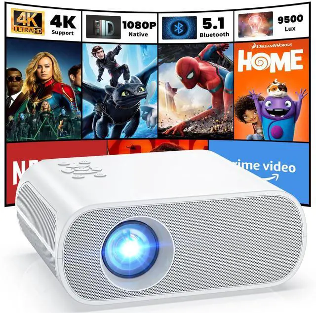 Main image of JAYSUING Projector, Native 1080P Full HD Bluetooth Projector with Speaker, 9500 Lumens Outdoor Portable Movie Mini Projector Compatible with Laptop, Smartphone, TV Stick, Xbox, PS5