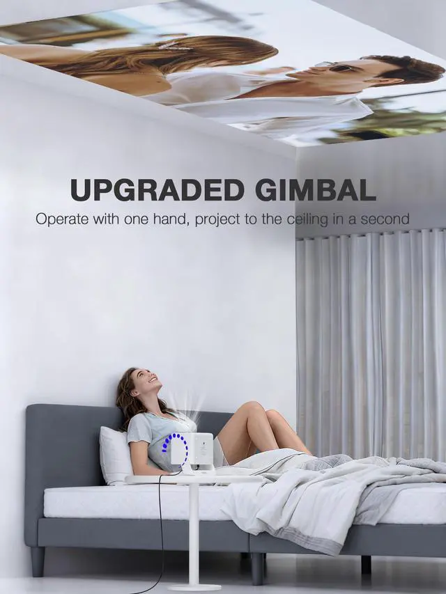 Alt view image 5 of 6 - 4K Smart Projector with WiFi and Bluetooth, Officially-Licensed App & 2000 ANSI,Auto Focus & Keystone Portable Projector with Stand,Outdoor Home Theater Projector