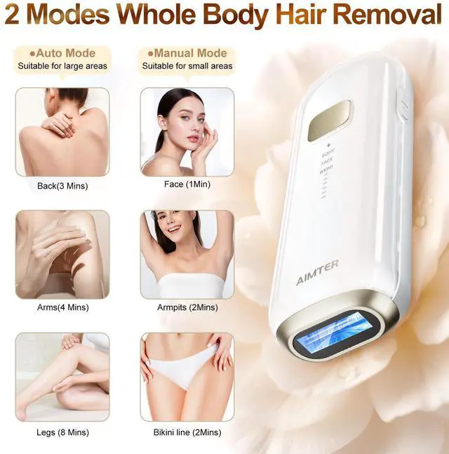 Alt view image 4 of 7 - Laser Hair Removal, IPL Hair Removal for Women and Men with 5 C°Sapphire Ice-Cooling Function, 3-in-1 Hair Removal Device for Armpits Back Legs Arms Face Bikini Line, Unlimited Flashes,Nearly Painless