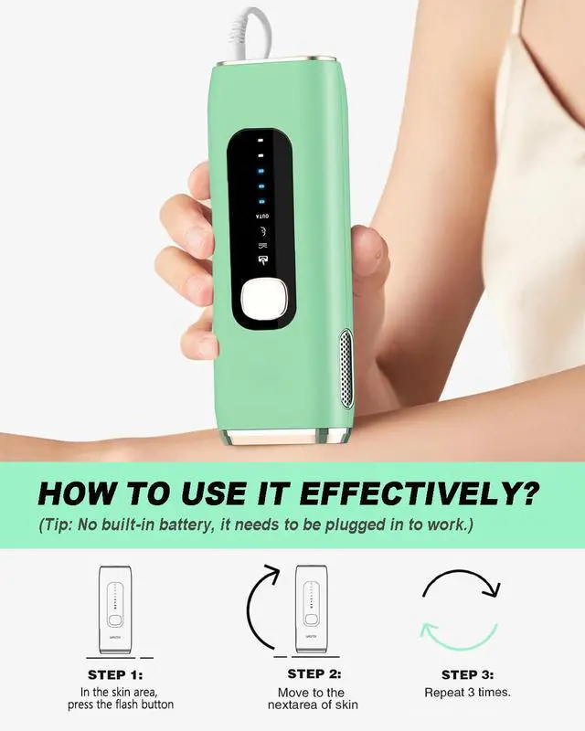 Alt view image 5 of 6 - IPL Laser Hair Removal Device for Women Men at Home, Upgraded to 999,900 Flashes Permanent for Facial Legs Arms Bikini Line Whole Body Treatment