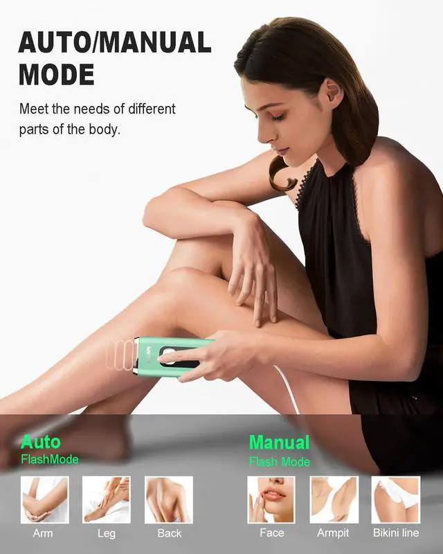 Alt view image 4 of 6 - IPL Laser Hair Removal Device for Women Men at Home, Upgraded to 999,900 Flashes Permanent for Facial Legs Arms Bikini Line Whole Body Treatment