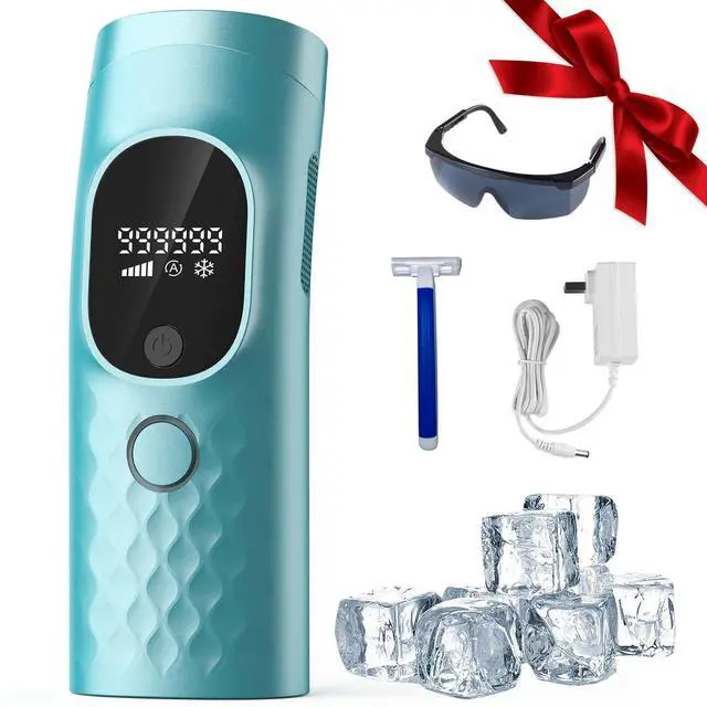Main image of Laser Hair Removal for Women and Men - Permanent Painless Ice Cooling IPL Device Remover Machine with Shaver, Goggles, 999,999 Flashes for Body and Face, Corded