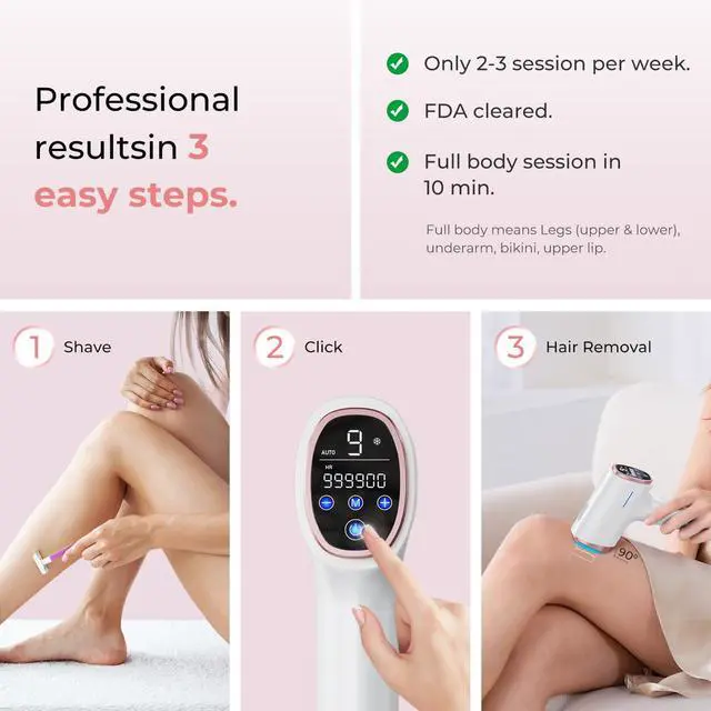 Alt view image 4 of 7 - JAYSUING IPL Laser Hair Removal Device - 41°F Ice Cooling Painless Laser for Women Men, Face Body Bikini, 21J Energy, 96% Hair Reduction, At-Home Professional Results