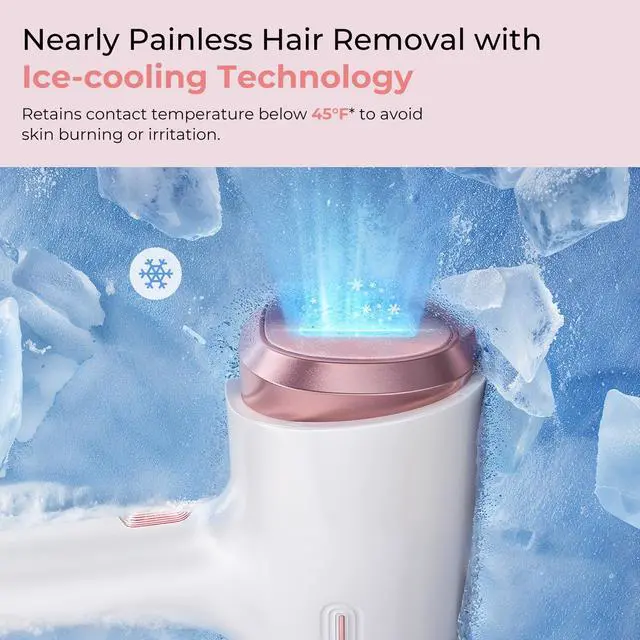 Alt view image 6 of 7 - JAYSUING Laser Hair Removal for Women & Men, 45°F Ice-Cooling Contact, Safe & Virtually Painless Alternative to Salon IPL Hair Removal Device, Long-Lasting Hair Removal from Home, with Razor & Glasses