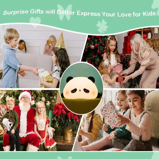 Alt view image 5 of 5 - JAYSUING Cute Panda Night Light with Timer, Food-Grade SiliconeTouch NightLight for Baby Nurseries Dimmable Adorable Lamp for Bedrooms, Breastfeeding-Friendly Night Light, Soft Children's Gifts