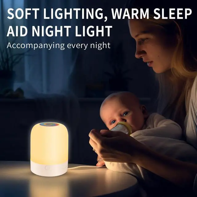 Alt view image 3 of 7 - Small Kids Night Light, 13 Color Dimmable LED Lamp, Portable Stepless Dimming, Color Changing Touch Nursery Lamp, Rechargeable Toddler Night Light