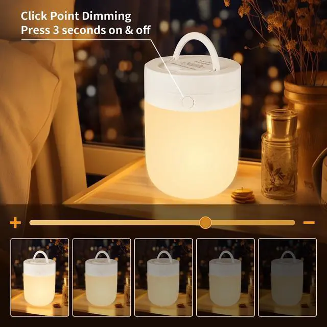 Alt view image 5 of 7 - Small Kids Night Light, 13 Color Dimmable LED Lamp, Portable Stepless Dimming, Color Changing Touch Nursery Lamp, Rechargeable Toddler Night Light