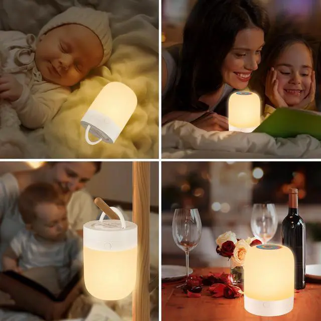 Alt view image 7 of 7 - Small Kids Night Light, 13 Color Dimmable LED Lamp, Portable Stepless Dimming, Color Changing Touch Nursery Lamp, Rechargeable Toddler Night Light