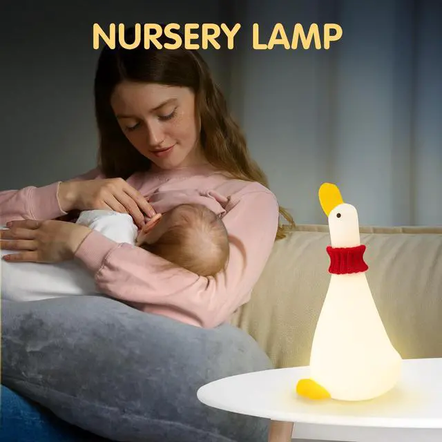 Alt view image 3 of 6 - Duck Night Light Silicone Cute Dorm Bedroom Home Decor Night Light for Breastfeeding Squishy Duck Nightlight Cordless Rechargeable Dimmable Touch Fun Bedside Desk Lamp for Christmas Gifts (Dream Duck)