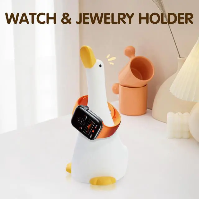 Alt view image 5 of 6 - Duck Night Light Silicone Cute Dorm Bedroom Home Decor Night Light for Breastfeeding Squishy Duck Nightlight Cordless Rechargeable Dimmable Touch Fun Bedside Desk Lamp for Christmas Gifts (Dream Duck)