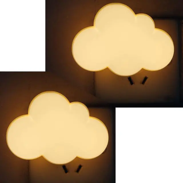 Main image of JAYSUING 2Pack LED Night Light Plug in Lamp Cloud Night Light Mini Pretty Night Lights for Adults Kids NightLight